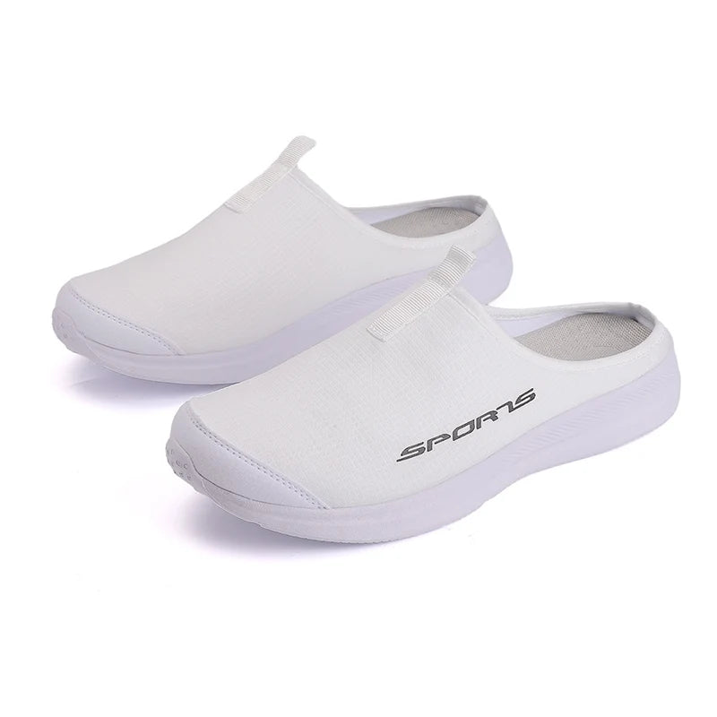 Men's Summer Slip-On Shoes Lightweight Casual Half Slippers for Women's Outdoor Soft Bottom Support Walking Shoes Size 36-46