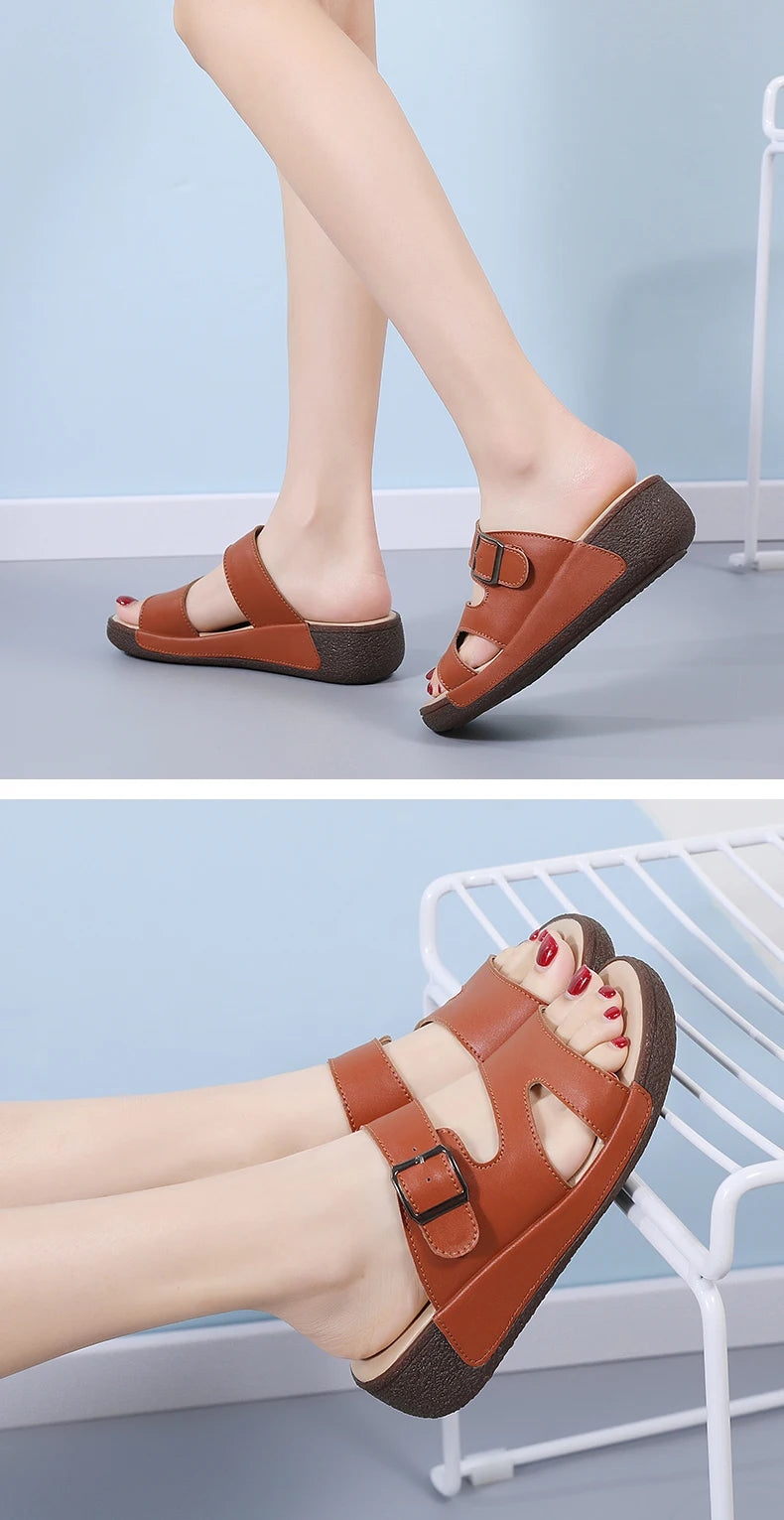 Women Slippers Shoes For Women Summer Sandals Platform Shoes With Heels Slippers Mujer Casual Outdoor Walking Summer Shoes