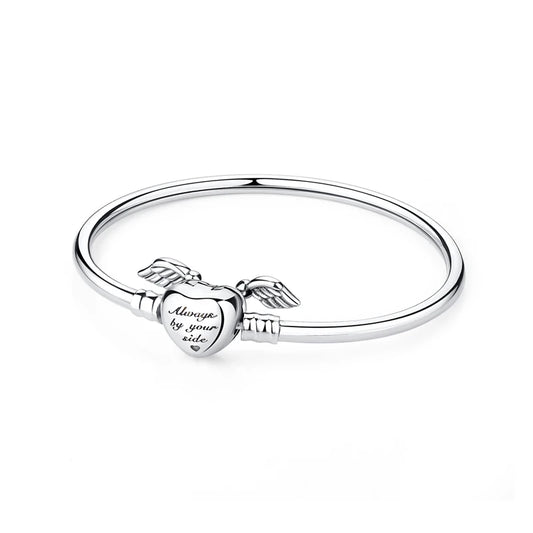 Original 925 Sterling Silver Bracelets Bangles Love Family Friends Heart Charms Beads Bangle For Women DIY Luxury Jewelry Gift