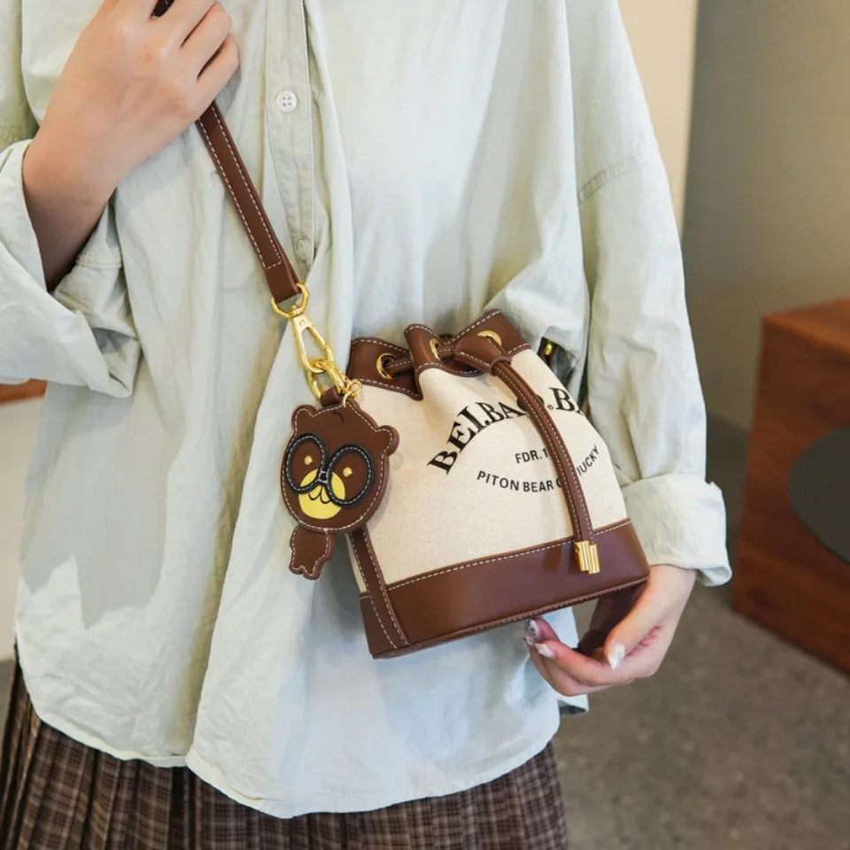 Drawstring Bucket Bag Large Capacity Women's Handheld Crossbody Messenger Bag Large Capacity Handheld Shoulder Armpit Bag