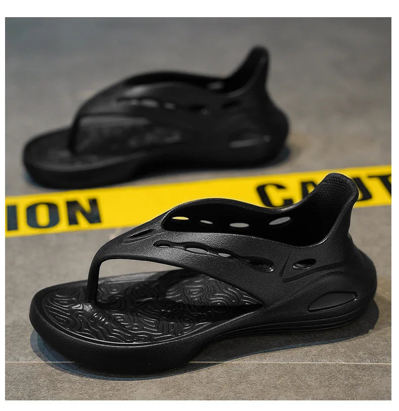 Women's Sport Sandals Summer Flat Flip-Flops Comfortable Casual Slip-On Slippers Lightweight Platform Hollow Design Flip-flops