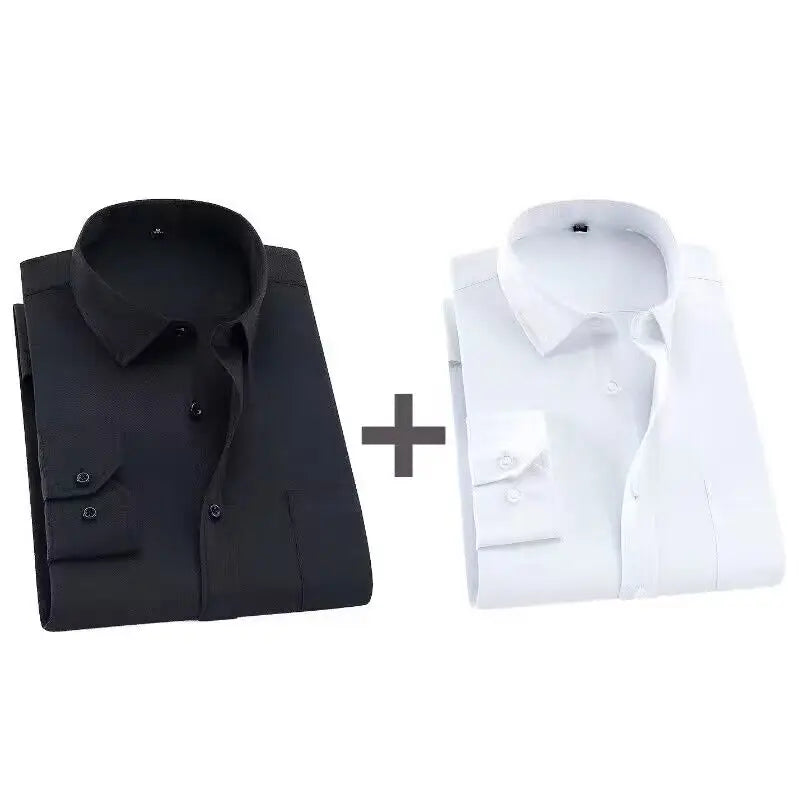 2025 Men Shirt Fashion Causal Long Sleeved Male Dress Social Business Brand Shirts Comfort Soft Weeding Party White Gift Shirts