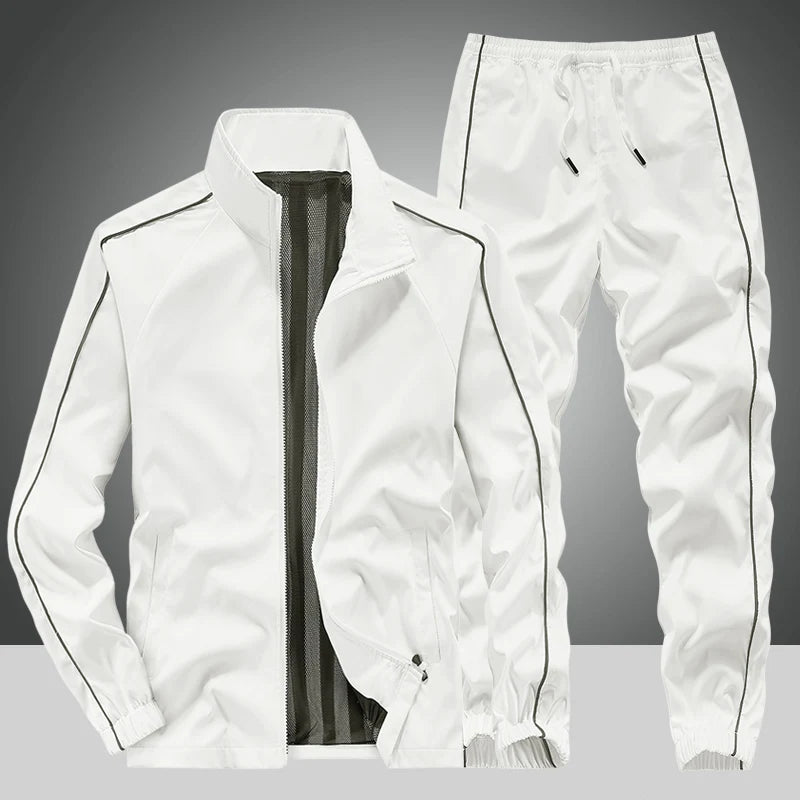 Men's Sportswear Fashion Spring Autumn Sets Training Suit 2 Pieces Set Jacket+Sweatpants Mens Casual Tracksuit