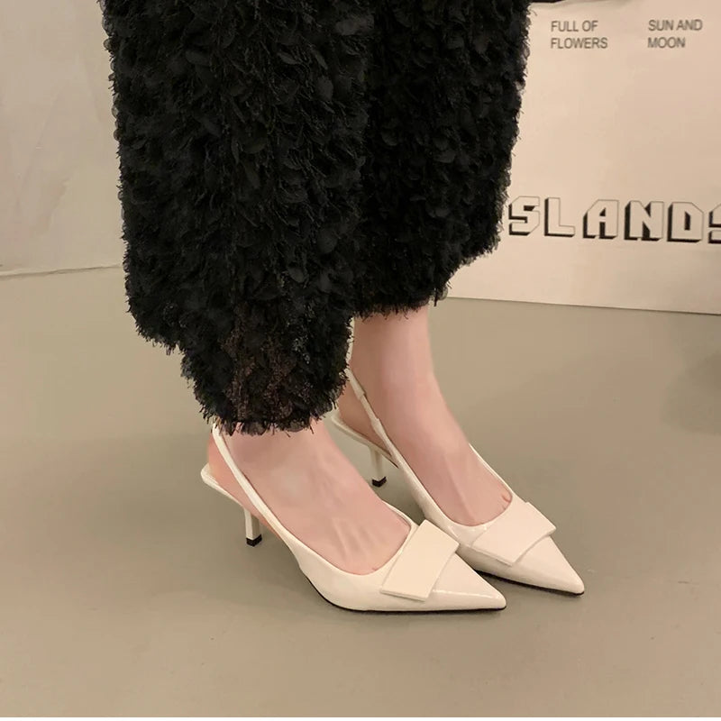 2026 Summer High Heel Women Sandals Fashion Pointed Toe Singbacks Shoes Design Style Banquet Party Sandalias Shoes