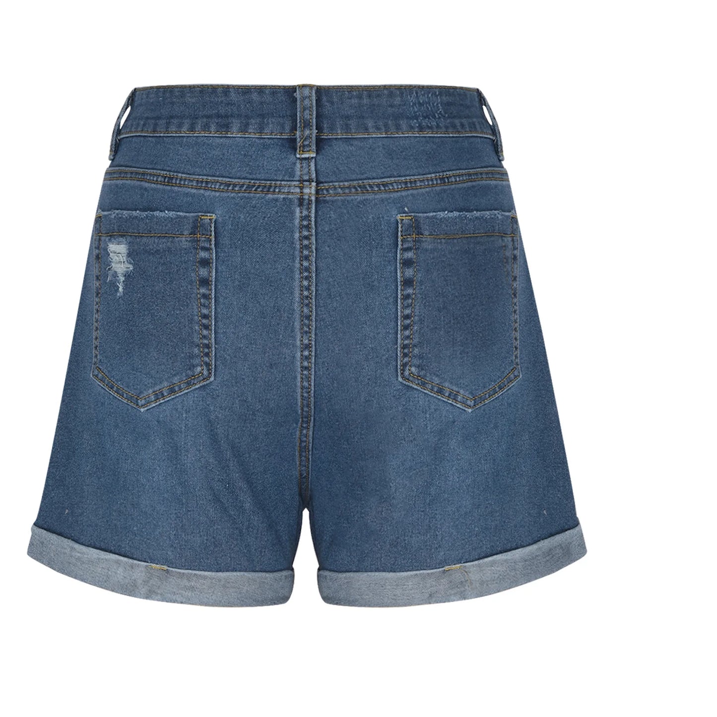 Shorts Jeans Women Streetwear Denims Straight Button Jeans Pockets Spliced Solid High Waist Lady Elegant Short Pants Skinny