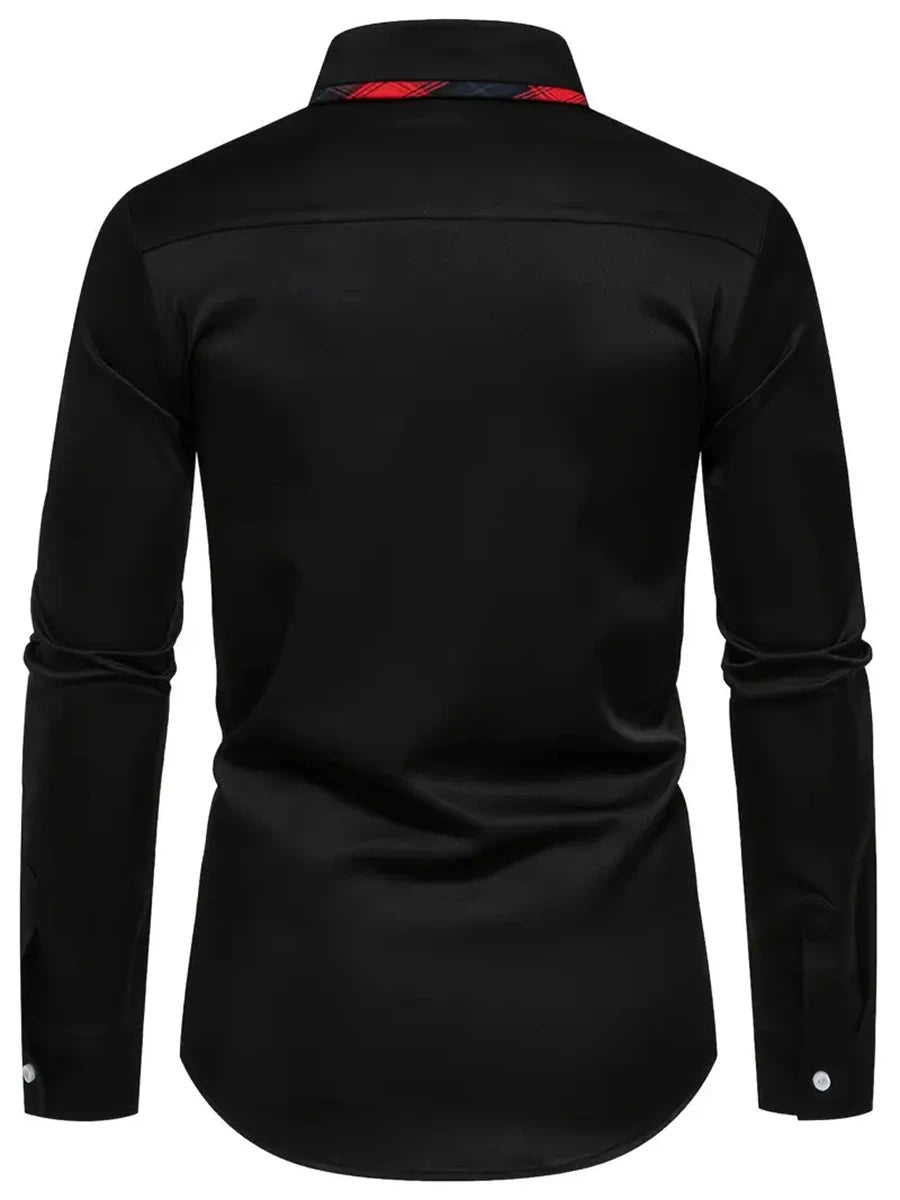Three-color men's Solid Color Shirt Long Sleeves multi-button Business Casual Comfortable high-quality Lapel men's Tops