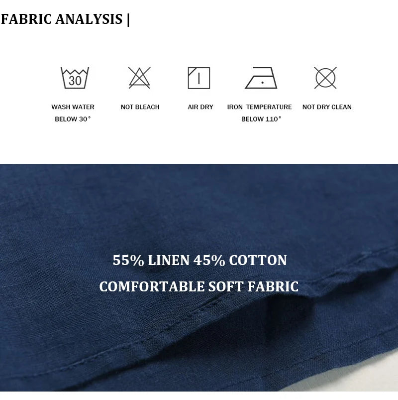 Streetwear Summer Fashion Shirt Men Short Sleeve Casual Cotton Linen Shirt Hombre Round Collar Designer Leisure T-shirt Men