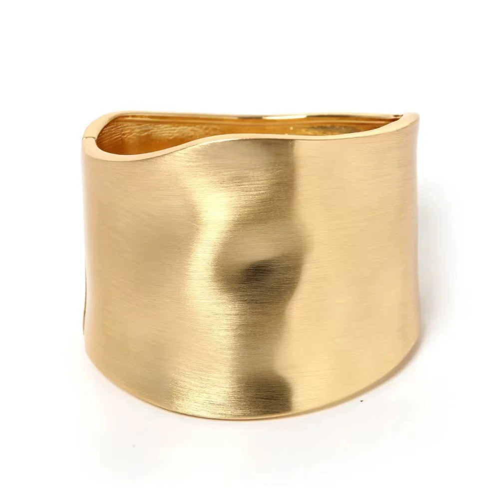 2025 Punk Hip Hop Wide Asymmetric Bangles Bracelets For Women Statement Alloy Bangles Men Jewelry Femme Accessories Manchette