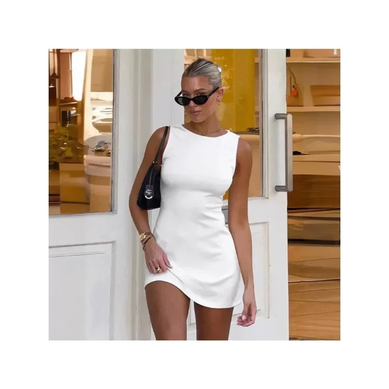 Dresses 2025 Woman Summer New Arrivals Fashion Slim-Waist Sexy Bodycon Sleeveless Party Dress Y2k Woman Clothing