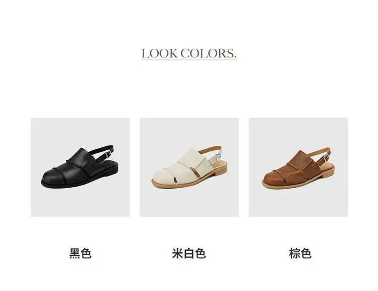 Women Sandals 2026 new Hollow Breathable Comfortable Soft Sole Low Heel Slingback Shoes Summer Fashion Versatile Casual Sandals