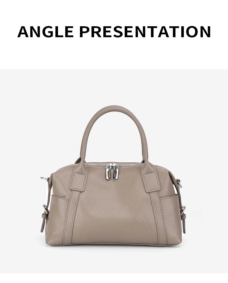 2026 New Women's Fashion Genuine Leather Handbag Female Large Capaci Luxury Designer Boston Totes Bag Shoulder Crossbody Bag