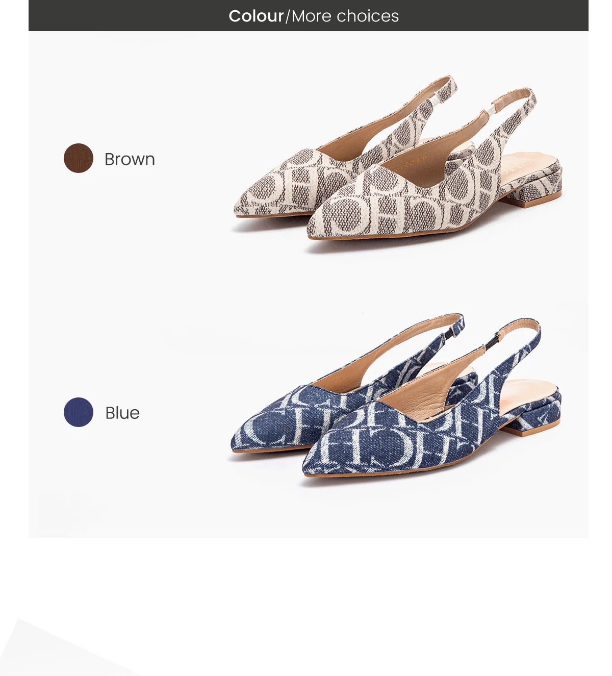 Classic Style Fashion Women's Heeled Single Shoes Wear Comfortable Letter Print Design Retro Versatile