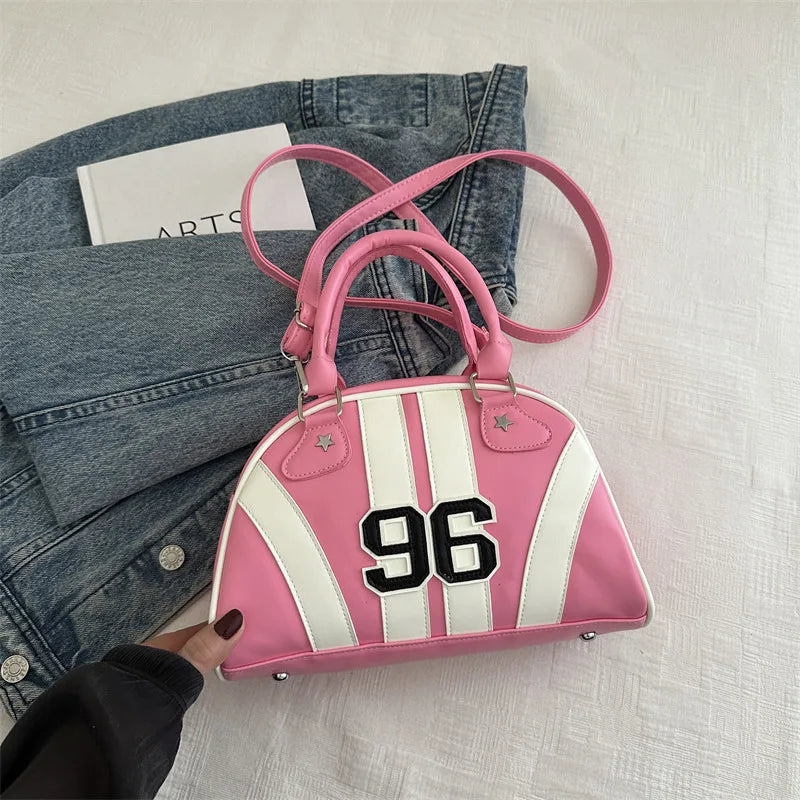 Striped Handbag Women Shoulder Bag, Chic Half Moon Armpit Bag, Stylish Tote Crossbody Bag for Women‘s Daily Work Party Travel