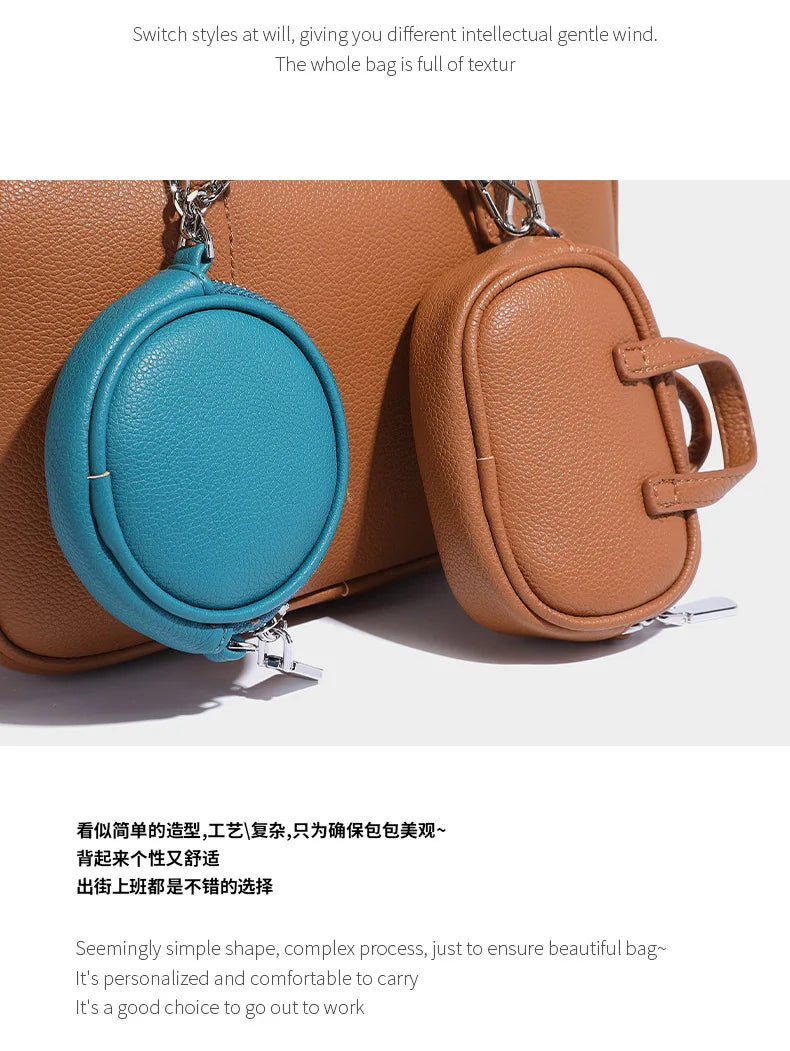 Boston Bag Women Fashion 2025 Euro-America Style Simple Shoulder Bag Handbags Composite Bag