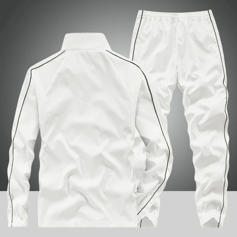 Men's Sportswear Fashion Spring Autumn Sets Training Suit 2 Pieces Set Jacket+Sweatpants Mens Casual Tracksuit