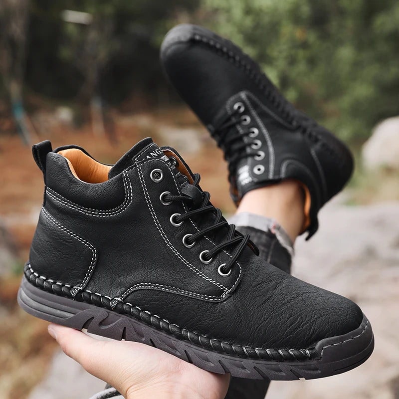Women's Barefoot Sports Shoes Handmade Men's Boots Ankle Winter Happy Shoes Autumn Outdoor Hiking Boots High Top Shoes Anti Slip
