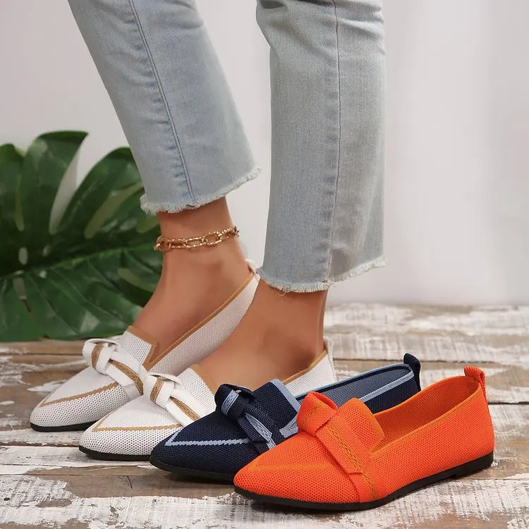 2024 Women Flats Walking Shoes Pointed Top Solid Color Loafers Mesh Breathable Shoes Comfortable Women Sneakers Zapatos De Mujer