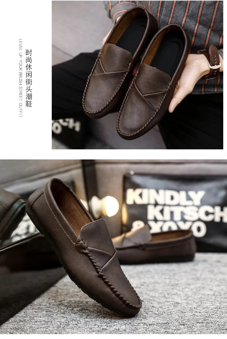 2025 Luxury Trendy Dress Shoes Men Loafers Split Leather Moccasins Shoes for Men Formal Mariage Wedding Shoe Botas Para Hombre