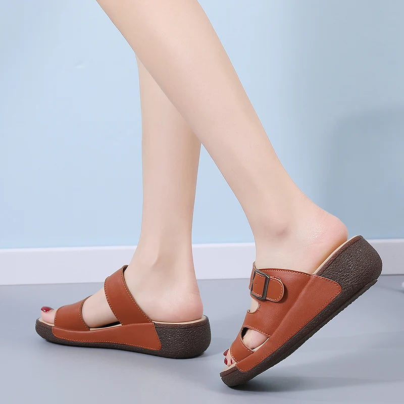 Women Slippers Shoes For Women Summer Sandals Platform Shoes With Heels Slippers Mujer Casual Outdoor Walking Summer Shoes