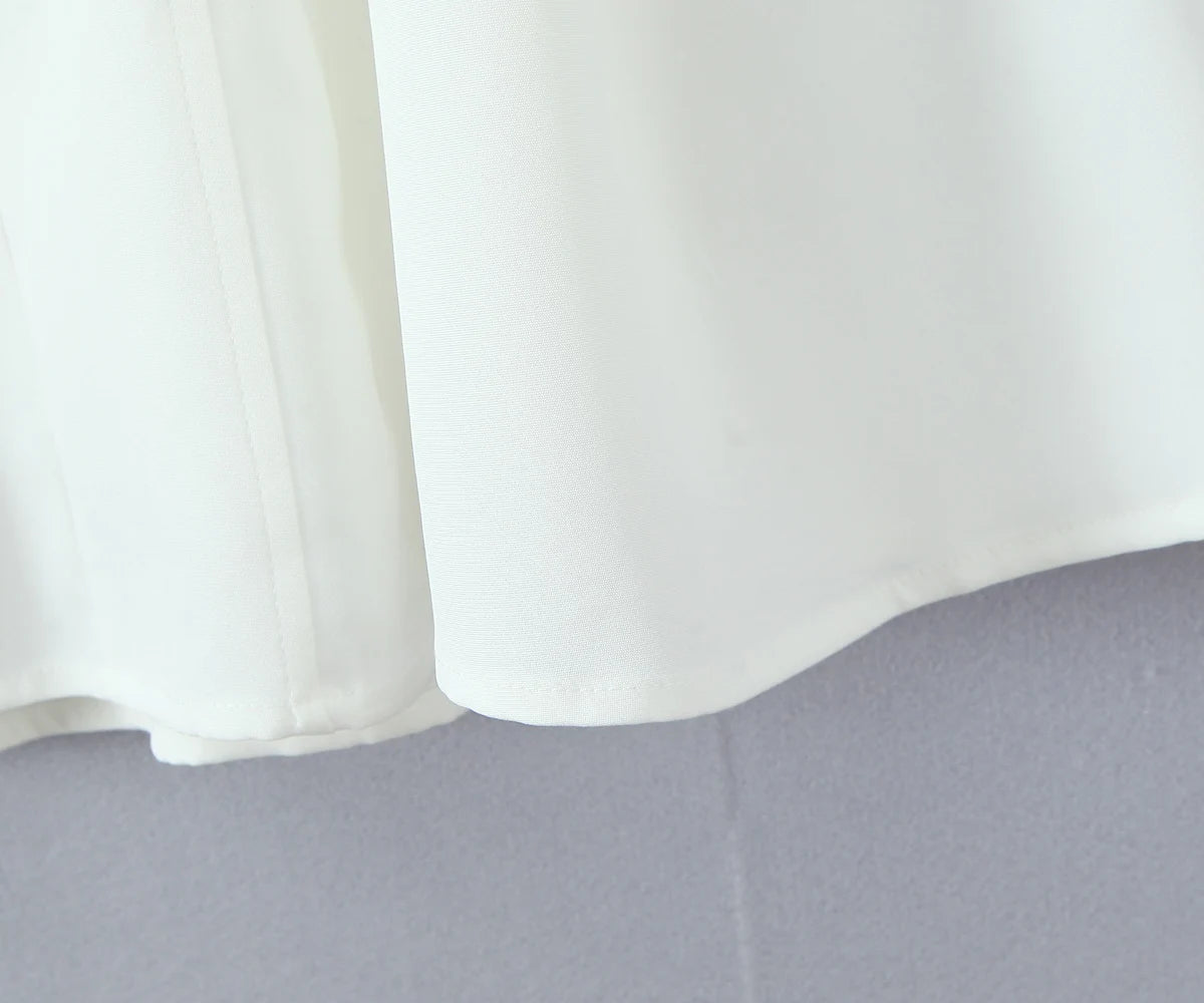 Sexy White Black Pleated Ruched Halter Dress Women Deep V neck Slim Low Waist Swing Ball Gown Short Dresses Robe Femme Vestidos