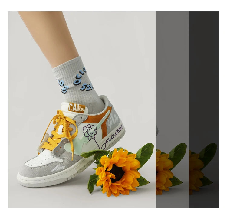 Women Shoes Men Fashion Hip-hop Punk Graffiti Skateboard Shoes Breathable Sneakers Couples Students Outdoor Sports Casual Shoes