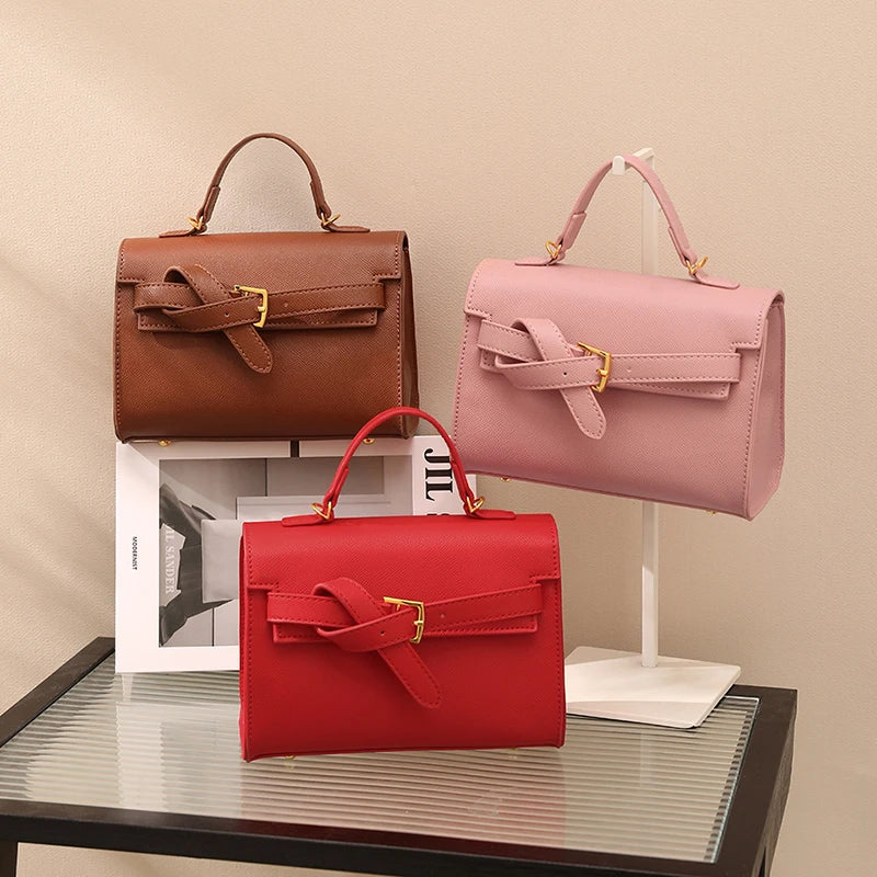Classic Black Handbag Brand Bag Women Solid Small Pu Leather Crossbody Bag With Short Handle High End Sac A Main Designer Bosas
