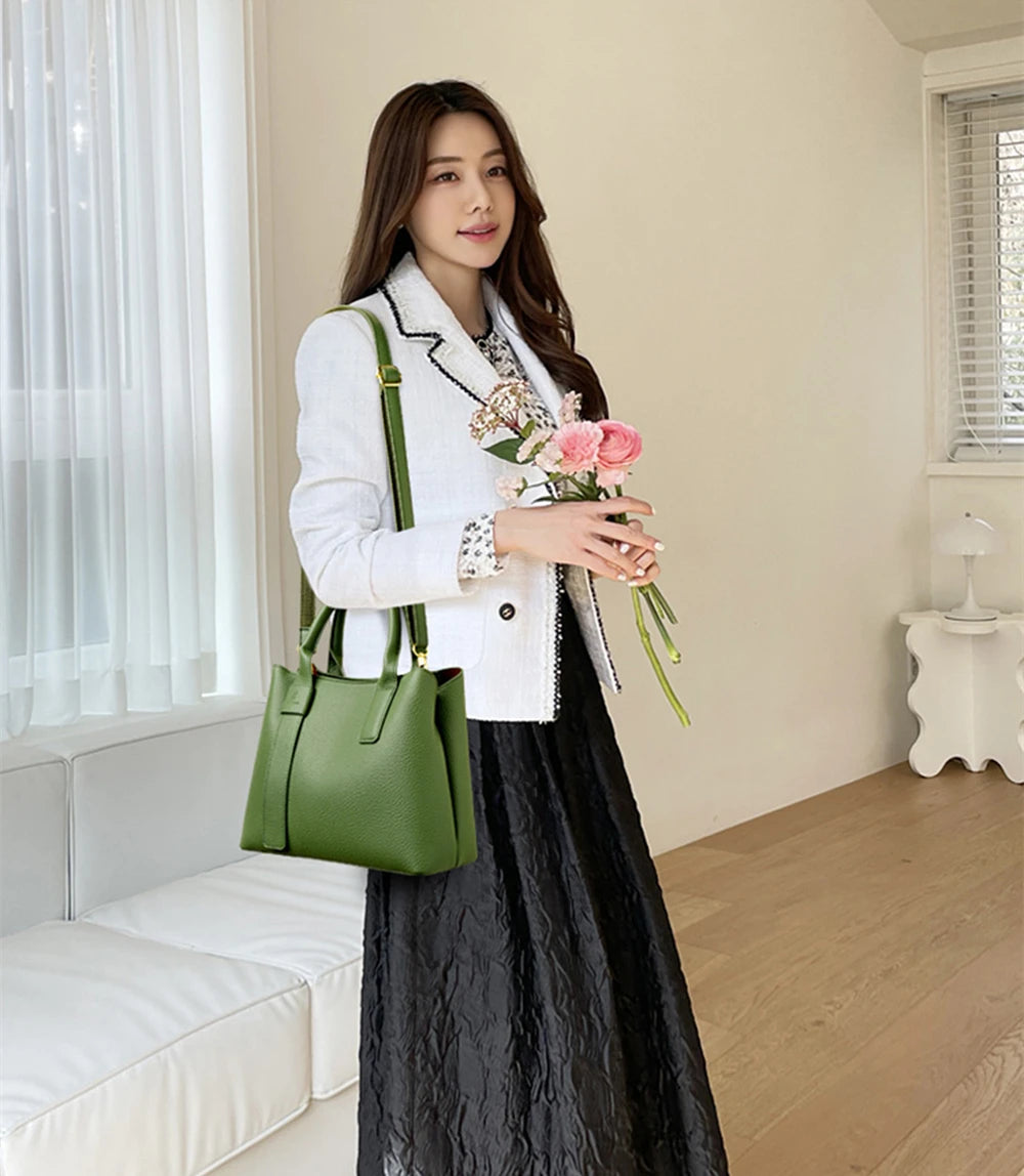 Business Handbags For Women 2022 Luxury Designer Handbag Pure Color Big Capacity Shoulder Crossbody Bags Branded Top-handle Tote