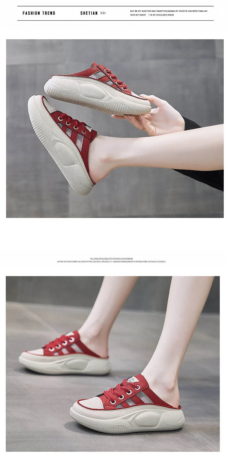 New Women's Shoes Fashion Hollow Out Breathable Thick Sole Lightweight Casual Slippers Shoes for Women Zapatos De Mujer 2023