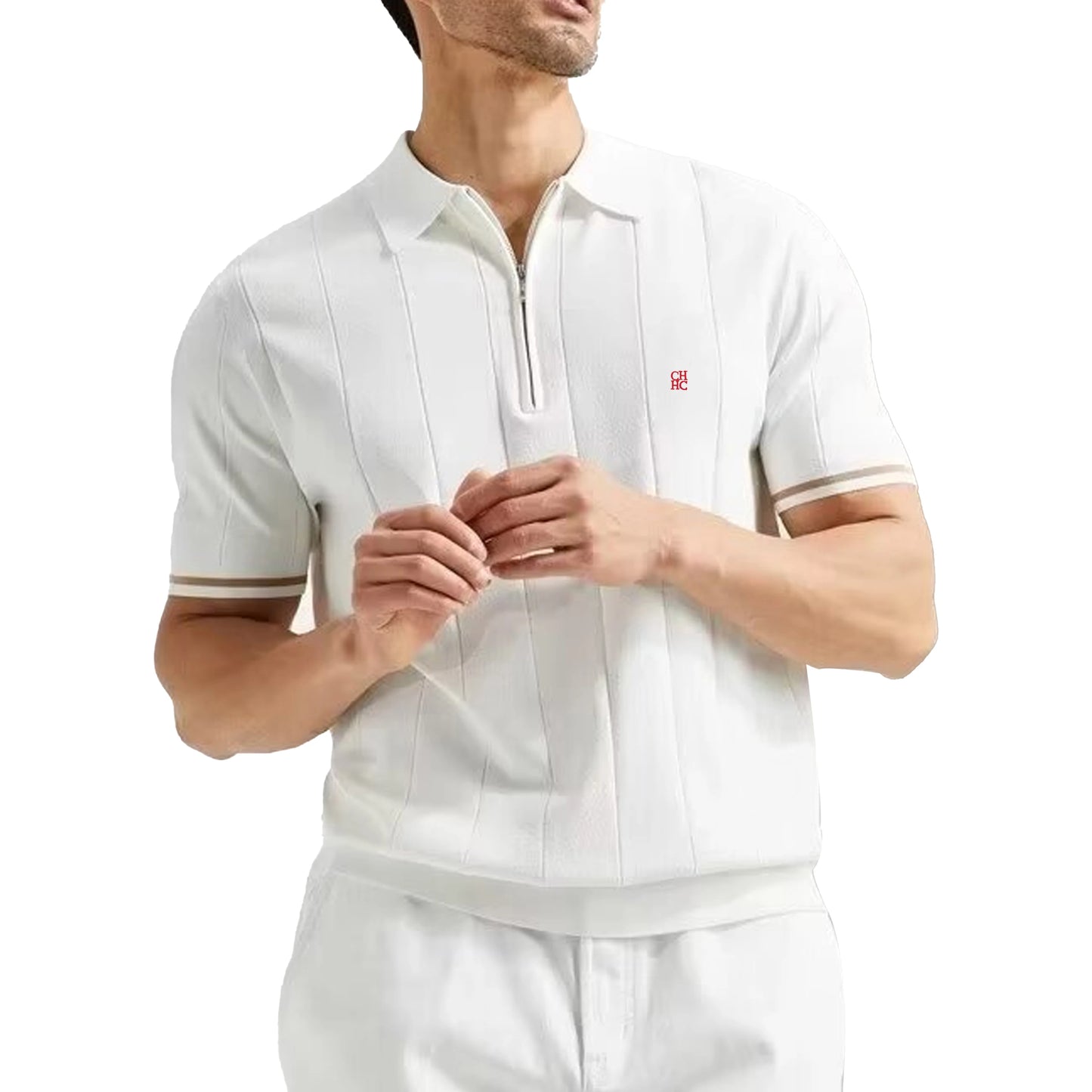 Men's T Shirt Short Sleved Polo Shirt Zipper Collar Embroidery Design Fashion Casual Men Polo Shirts Daily Tops Men T Shirt