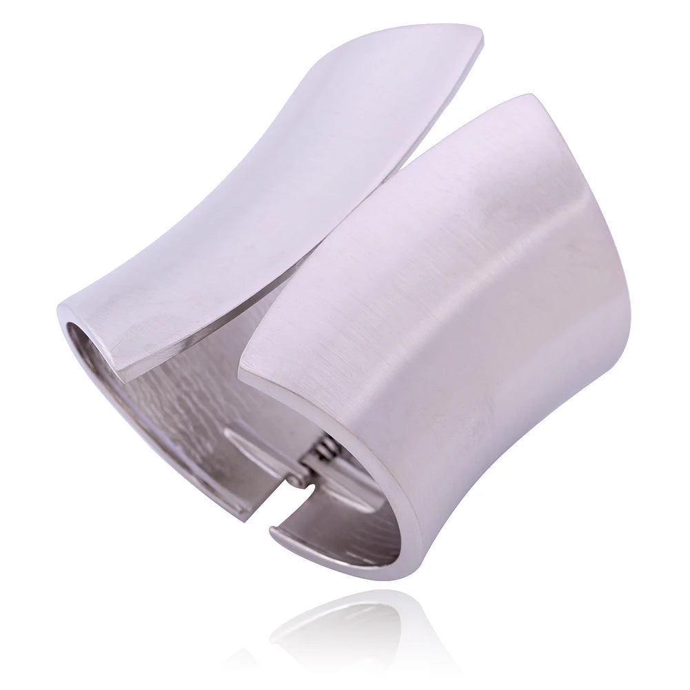 GGQINISI Oversize Euramerican Asymmetric Chunky Statement Bangle Bracelet Jewelry for Women Polished High Quality Accessory