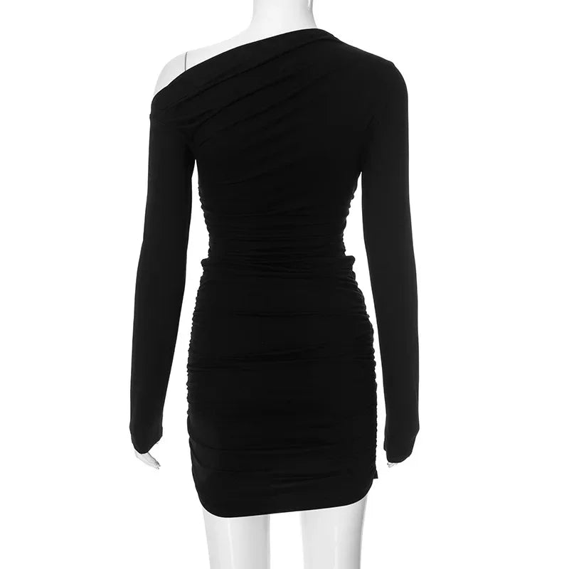 Sexy Dress Women Elegant Off Shoulder Long Sleeve Party Dresses For Women Bodycon Dress Black Red White